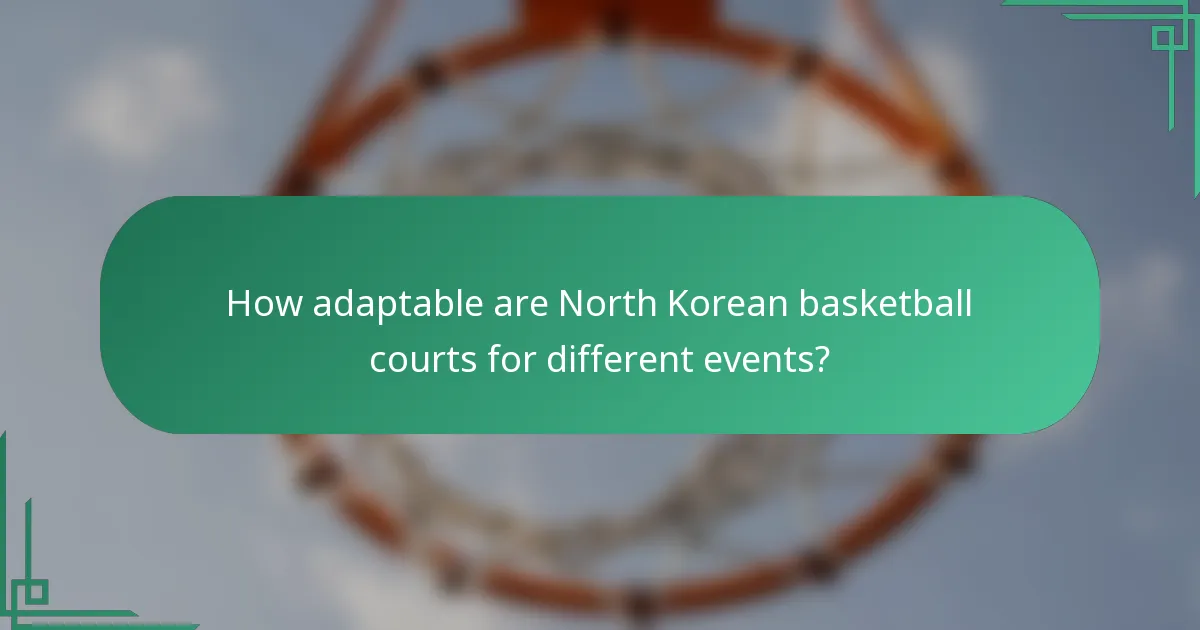 How adaptable are North Korean basketball courts for different events?