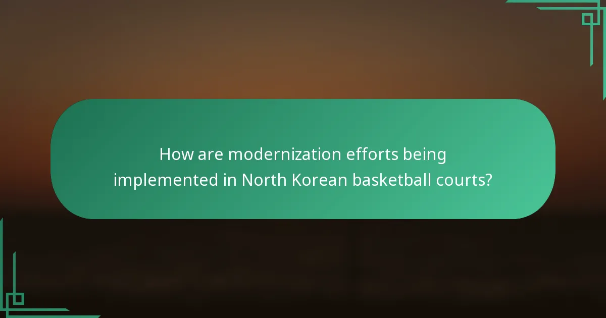 How are modernization efforts being implemented in North Korean basketball courts?