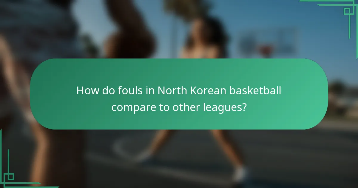 How do fouls in North Korean basketball compare to other leagues?