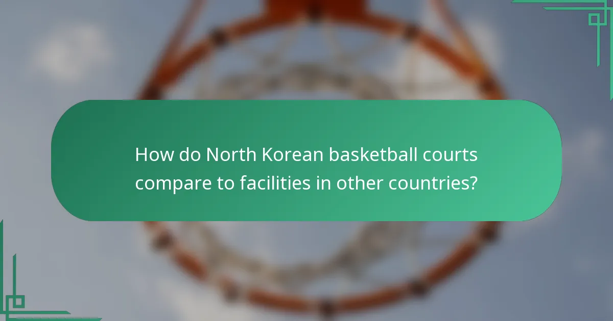 How do North Korean basketball courts compare to facilities in other countries?