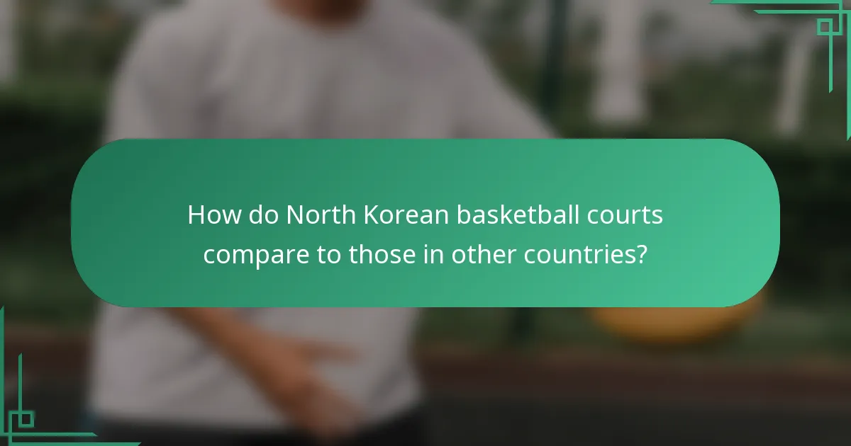 How do North Korean basketball courts compare to those in other countries?