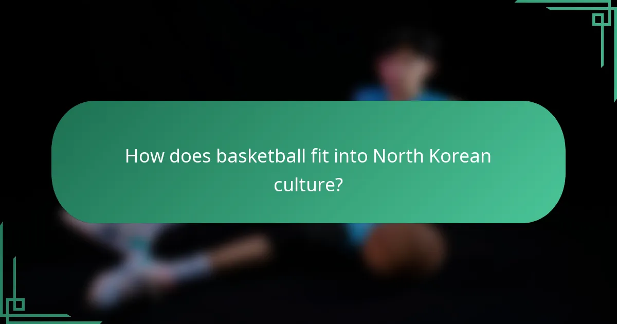 How does basketball fit into North Korean culture?