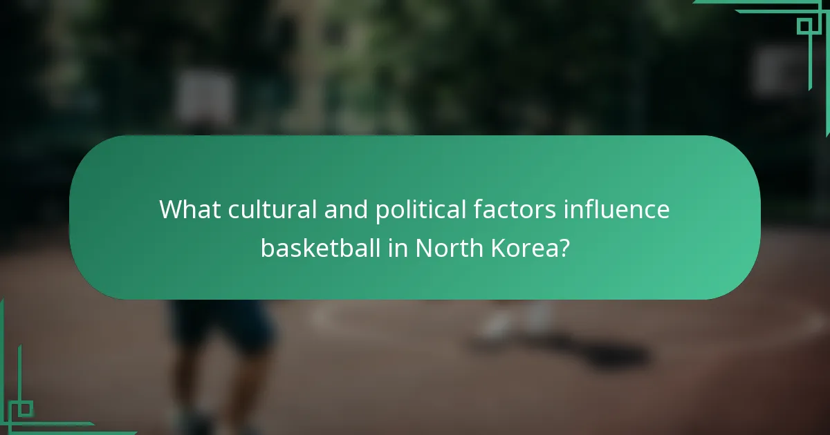 What cultural and political factors influence basketball in North Korea?