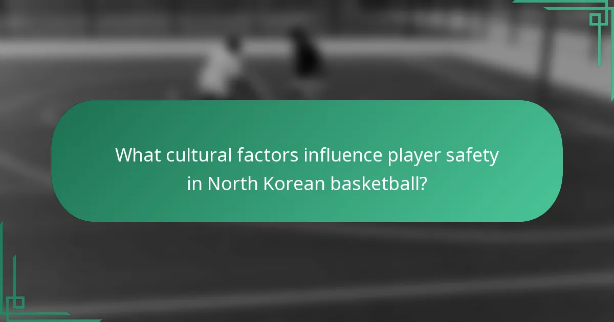 What cultural factors influence player safety in North Korean basketball?