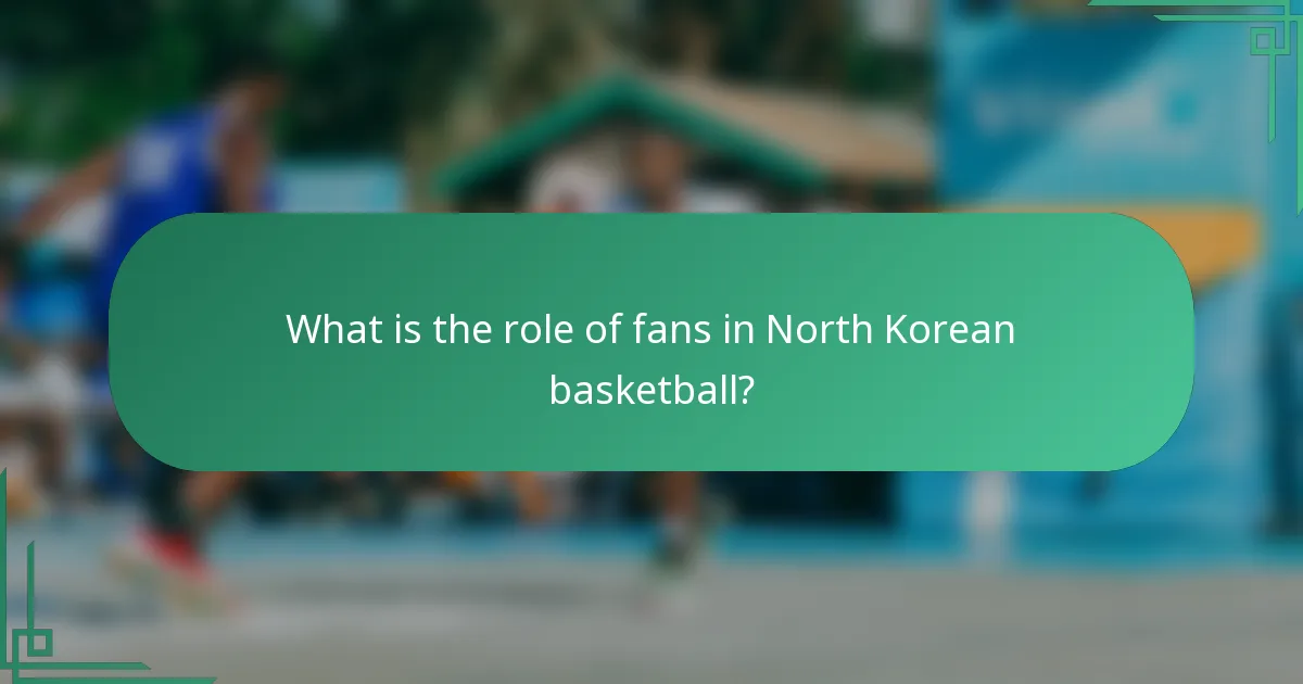 What is the role of fans in North Korean basketball?