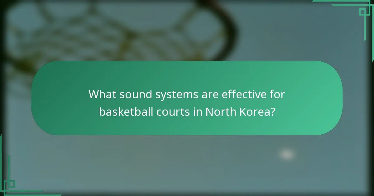 What sound systems are effective for basketball courts in North Korea?