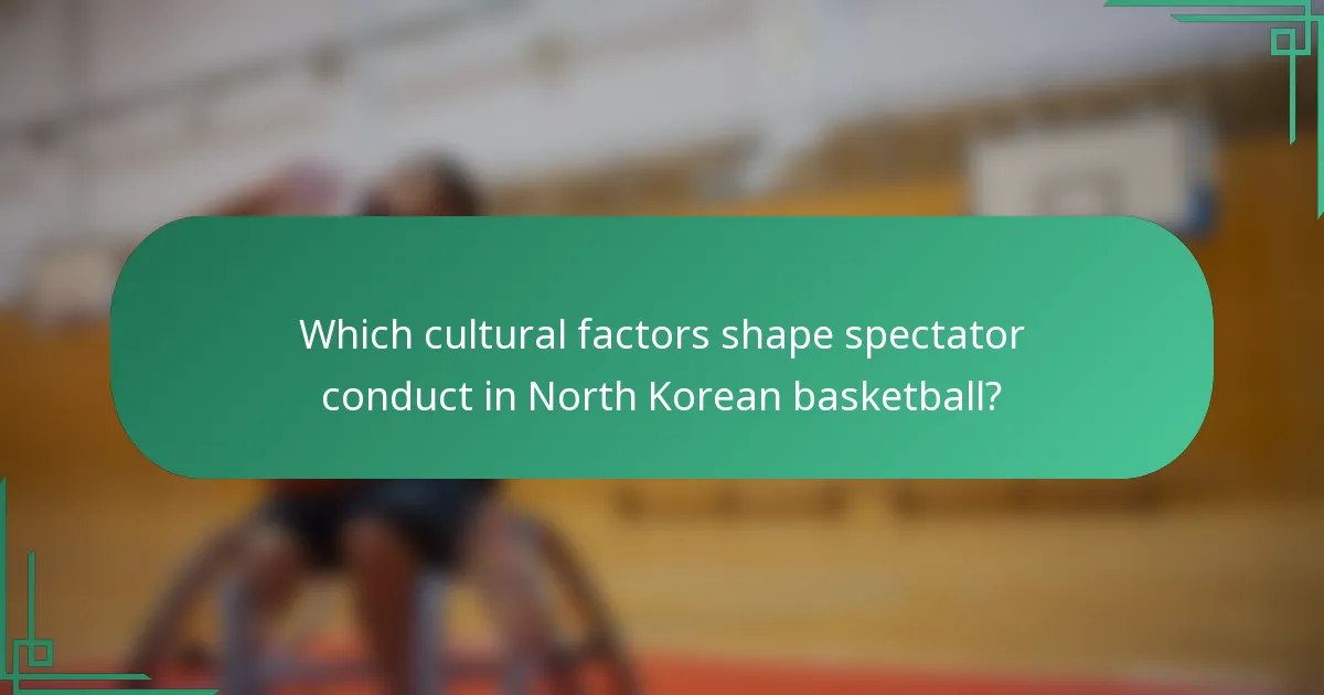 Which cultural factors shape spectator conduct in North Korean basketball?