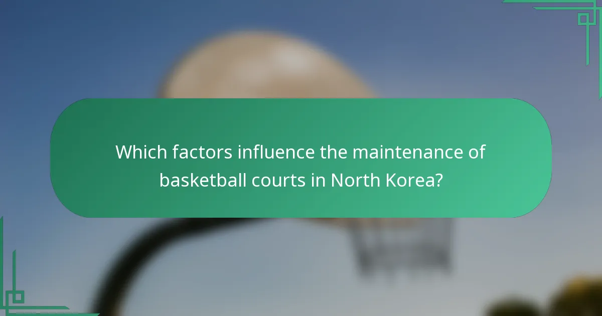 Which factors influence the maintenance of basketball courts in North Korea?